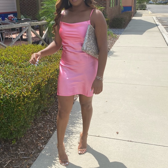 Satin Shift Dress - Picture 2 of 5